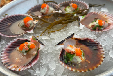 Bluewater Avalon signature dishes Ponzu Sashimi Sea Scallops
Fish Tacos
Pan Seared Salmon